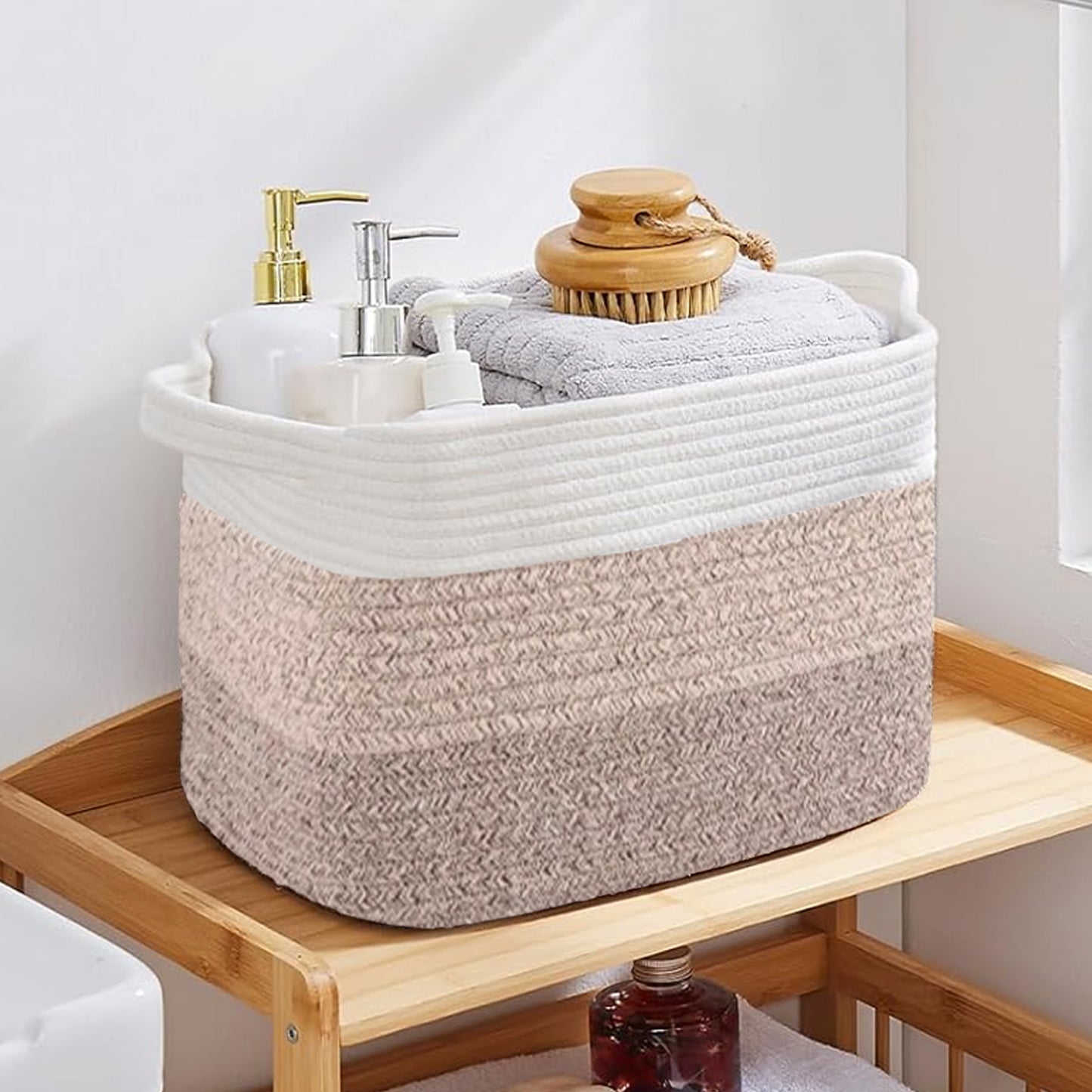 Cheer Collection 3-Pack Cotton Rope Storage Baskets – Soft, Durable & Foldable for Home Organization
