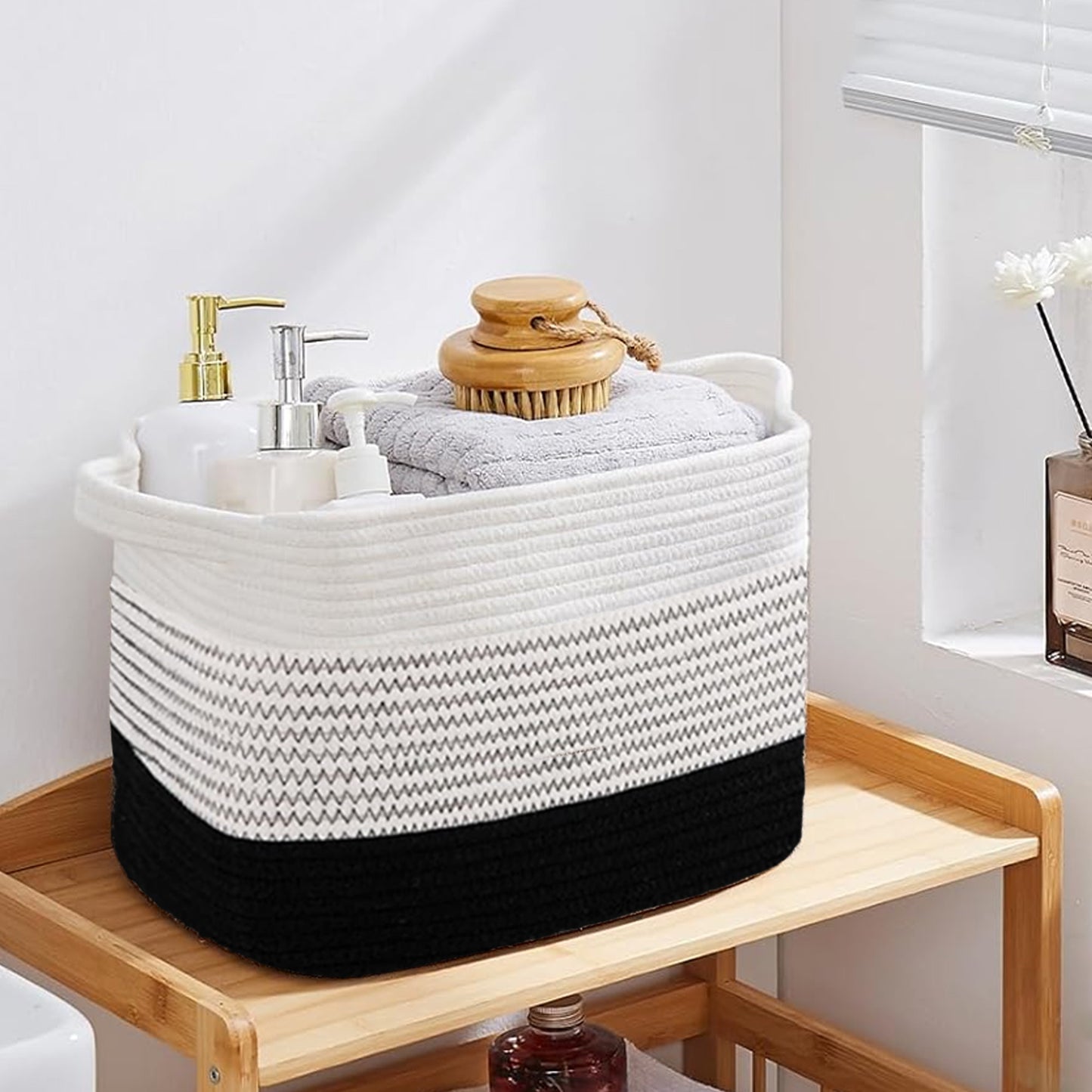 Cheer Collection 3-Pack Cotton Rope Storage Baskets – Soft, Durable & Foldable for Home Organization