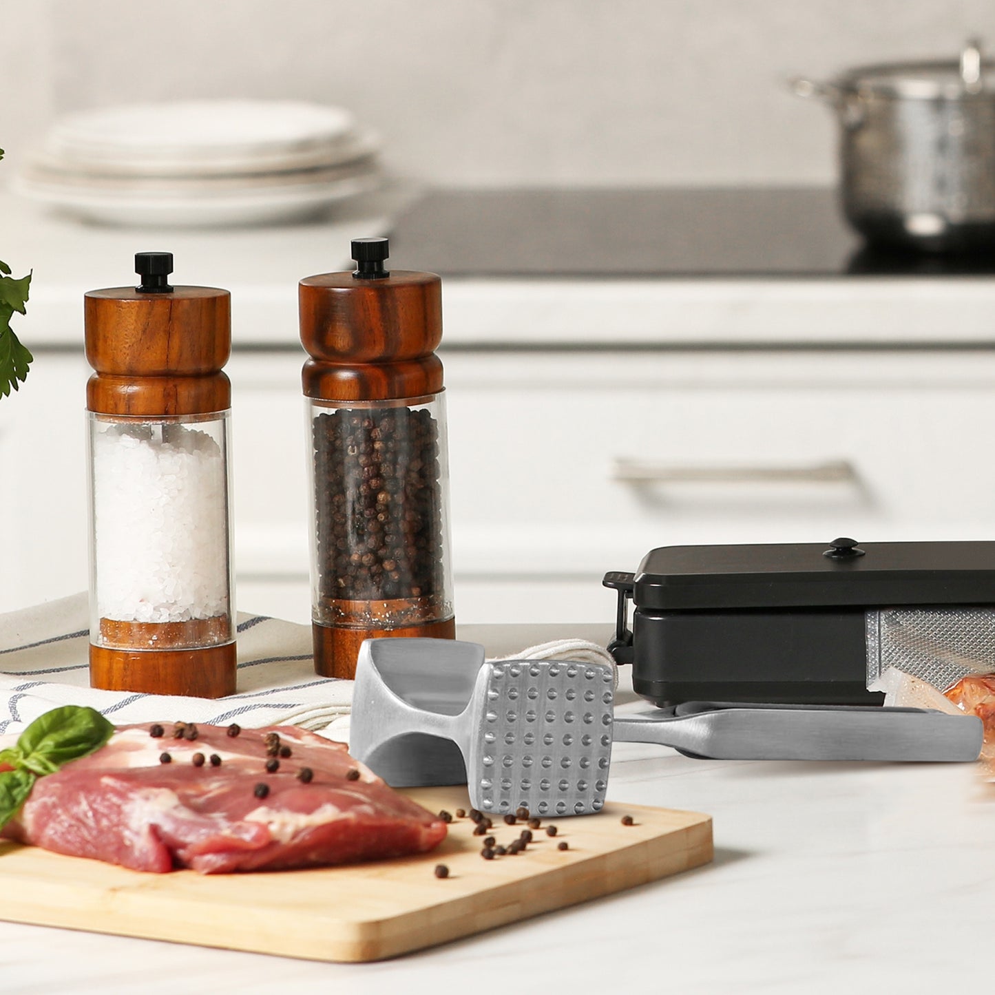 Cheer Collection Multi Sided Aluminum Meat Tenderizer Lightweight Tool for Beef Chicken Pork and More