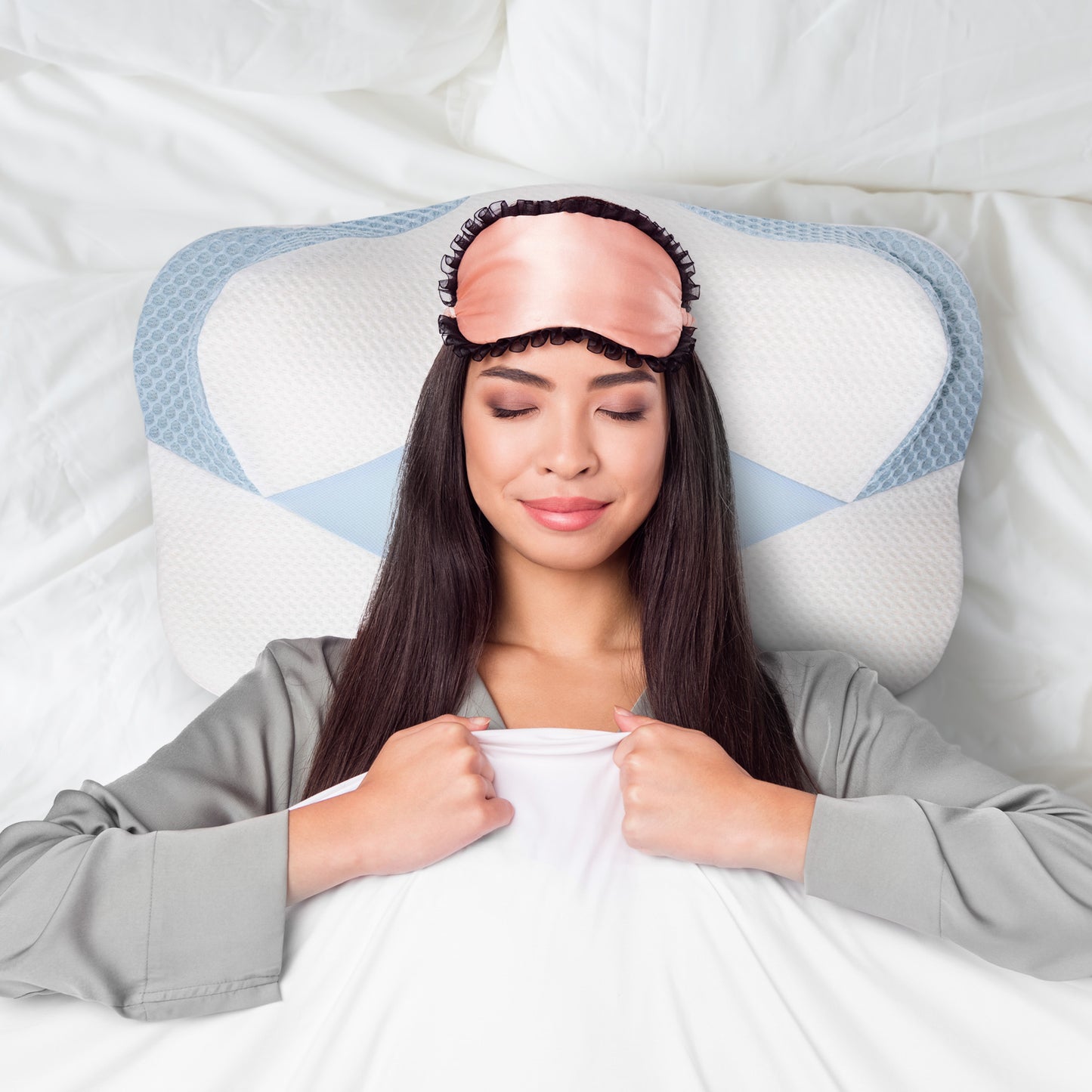 Cheer Collection Orthopaedic Cervical Pillow Premium Memory Foam Contour for Neck and Shoulder Support