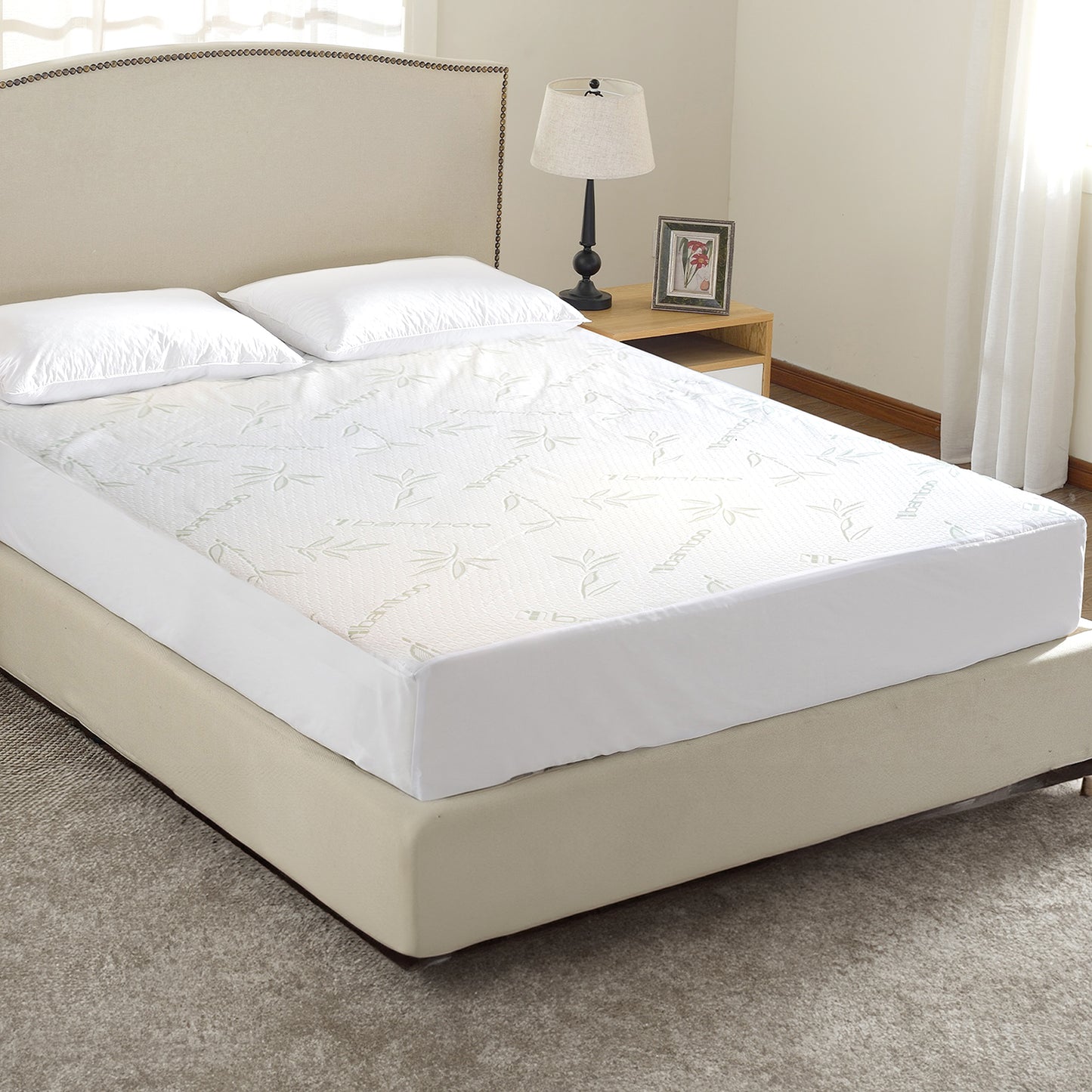 Cheer Collection Bamboo Waterproof Mattress Protector, Full