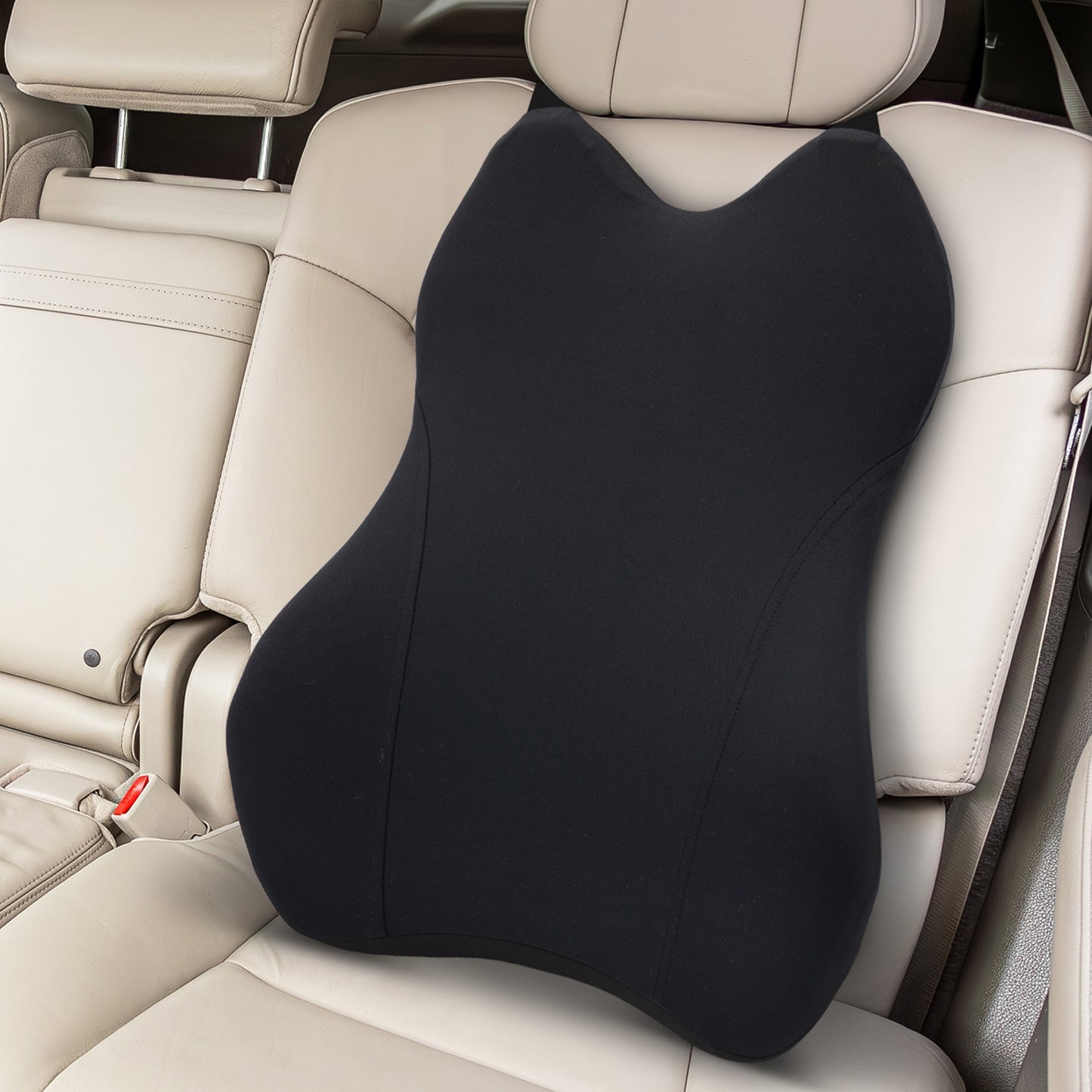 Cheer Collection Lumbar Support Pillow for Car with Adjustable Straps and Breathable Cover
