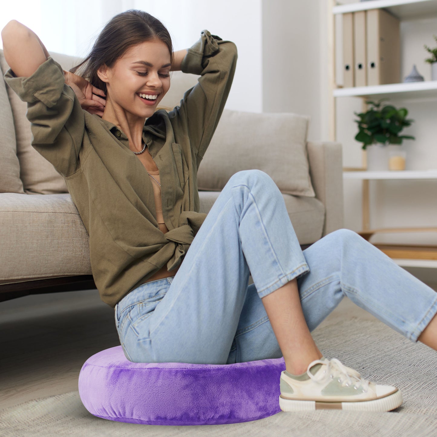 Cheer Collection Round Donut Pillow - Super Soft Microplush Doughnut Pillow and Comfy Seat Cushion for Kids and Adults