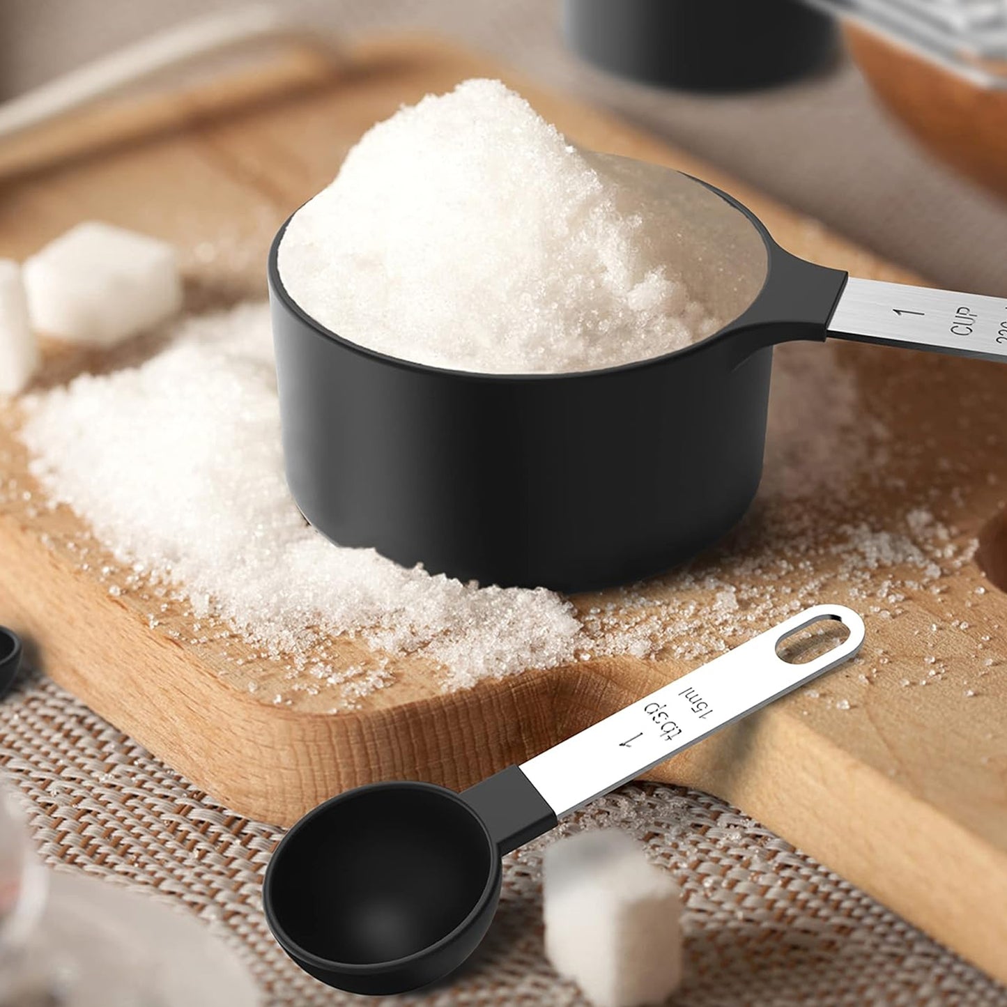 Cheer Collection Measuring Cups and Spoons Set Ten Piece Kitchen Essentials for Accurate Cooking and Baking