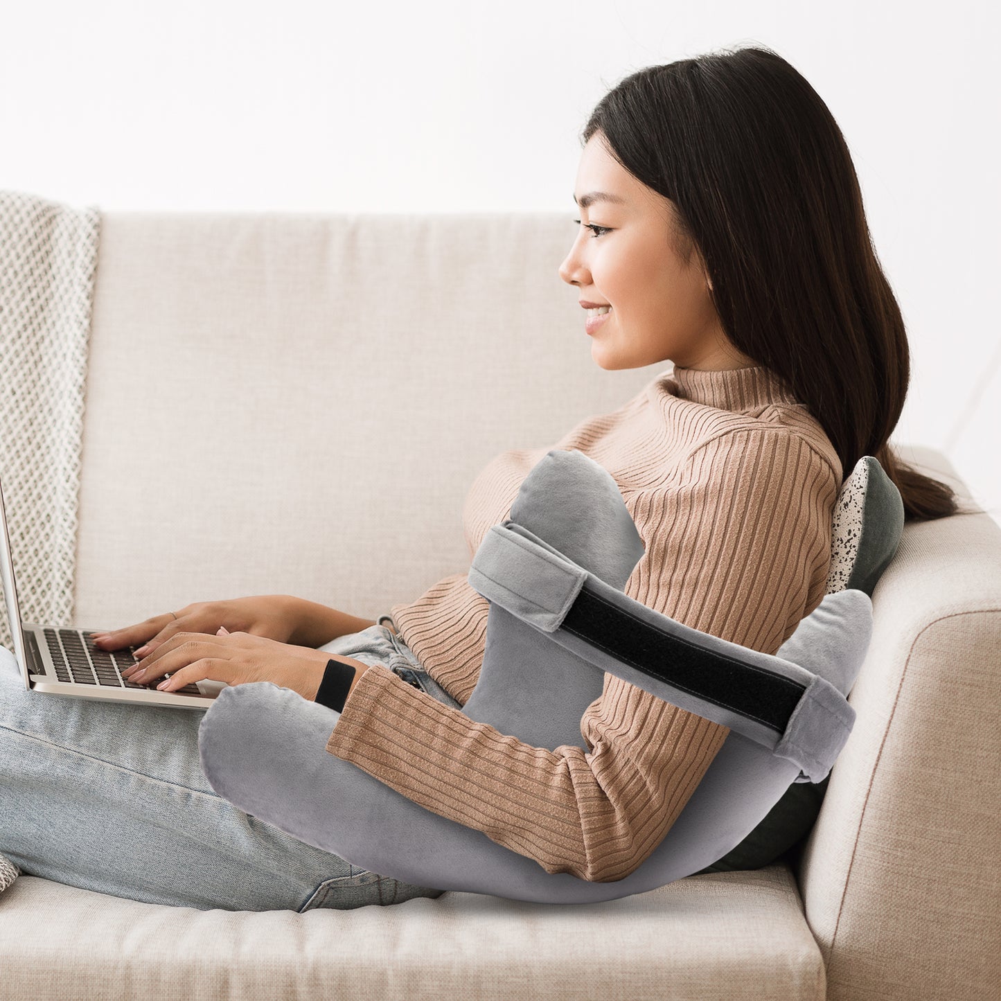 Cheer Collection Post-Surgery Shoulder Pillow with Strap – Arm and Shoulder Support Cushion for Pain Relief and Recovery