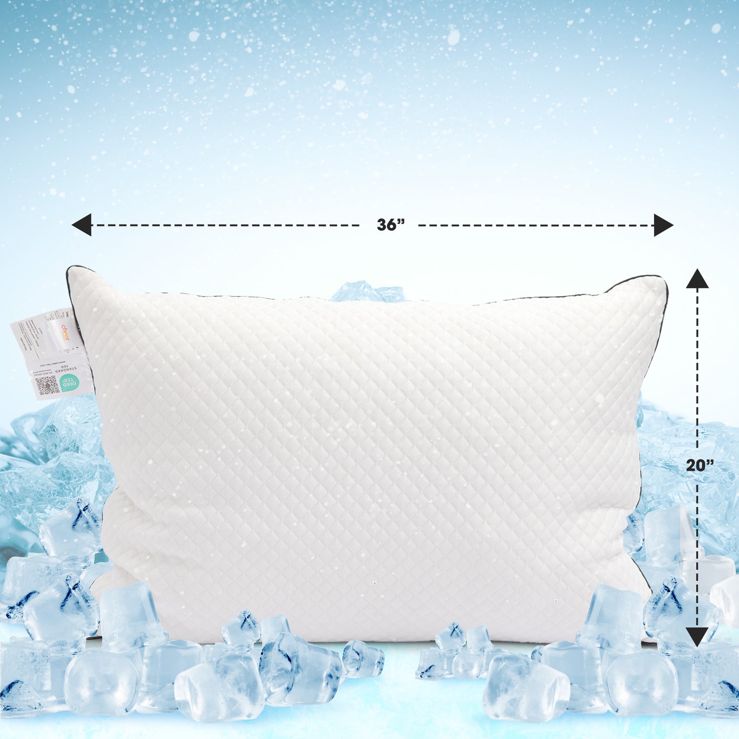 Cheer Collection Cooling Ice Pillow with Ice Fiber Technology and Plush Comfort