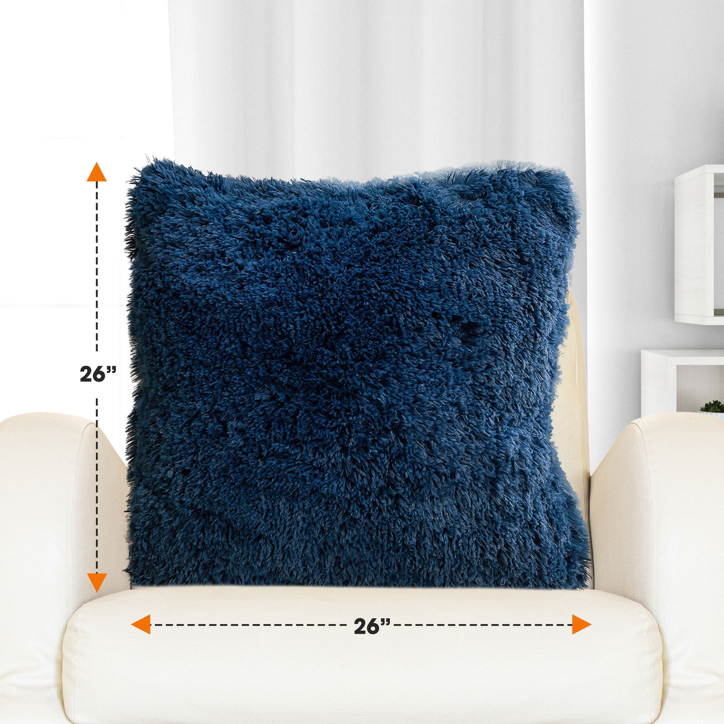 Cheer Collection Set of 2 Super Soft Shaggy Faux Fur Throw Pillows