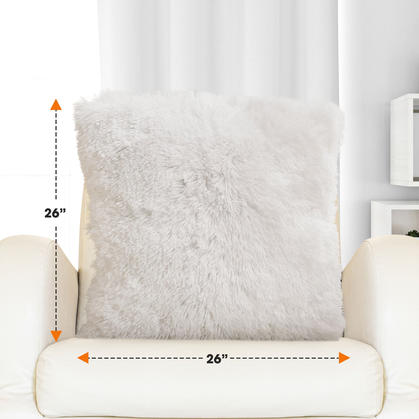 Cheer Collection Set of 2 Super Soft Shaggy Faux Fur Throw Pillows