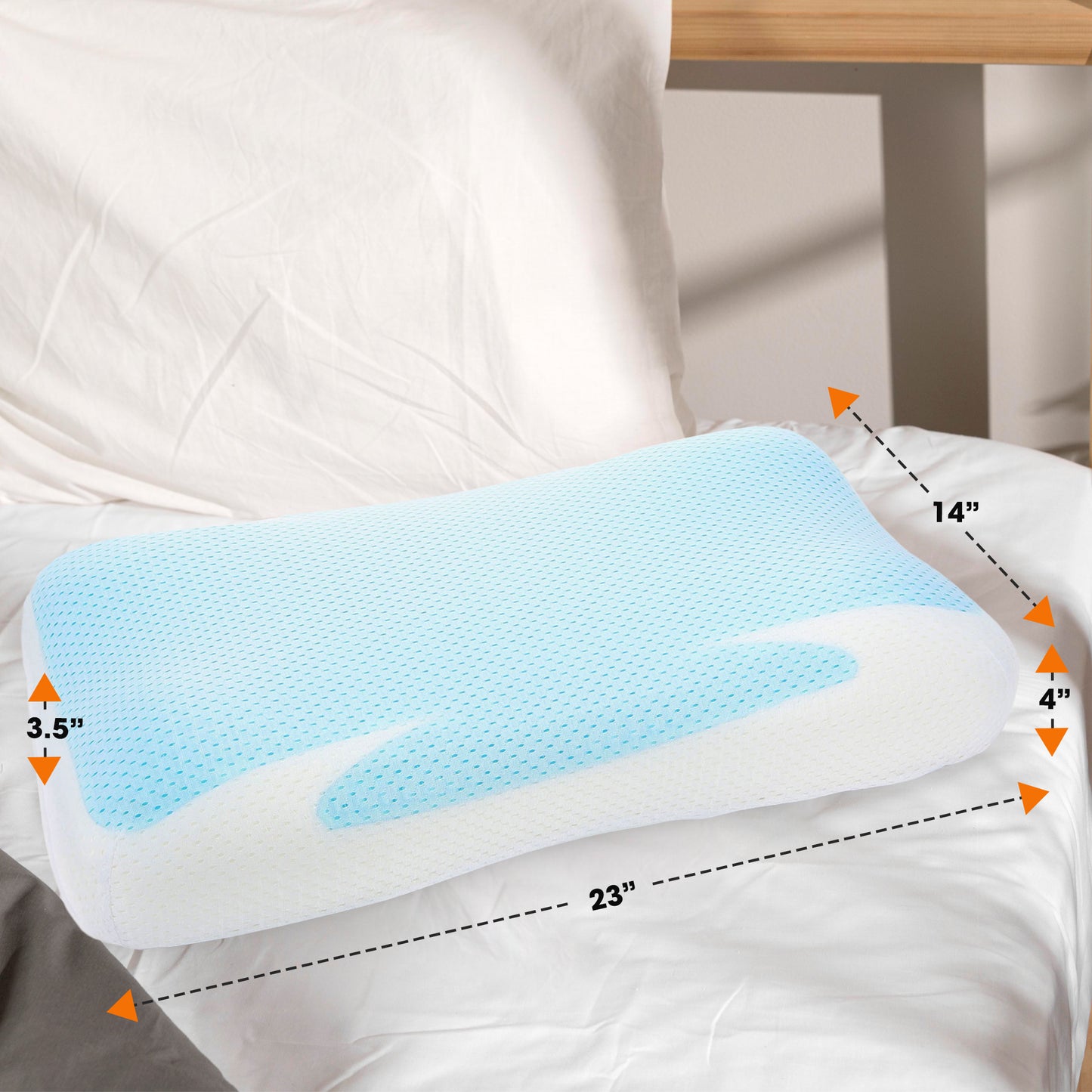 Cheer Collection Ventilated Cooling Pillow Supportive Memory Foam Sleeping Pillow