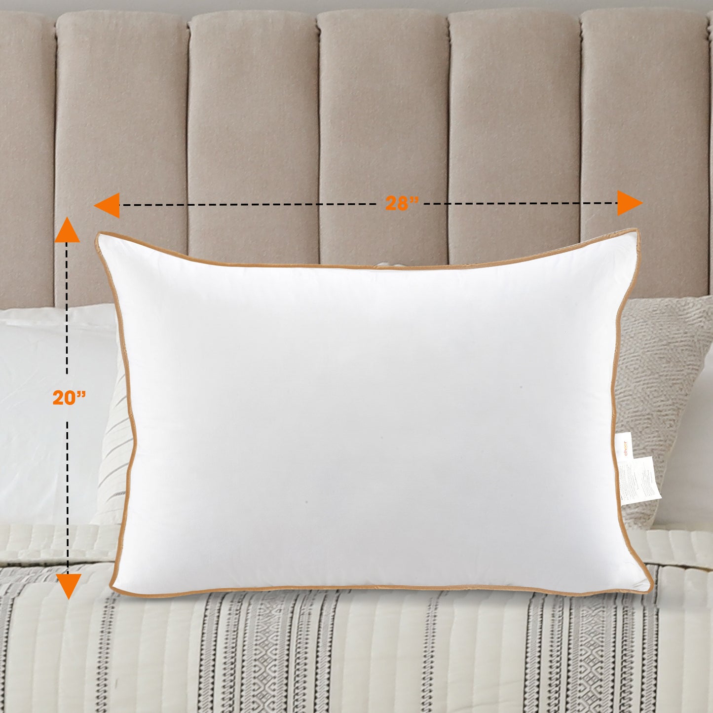 Cheer Collection Standard Size Sham Insert - Comfortable Feather Down 20" x 28" Bed Pillow