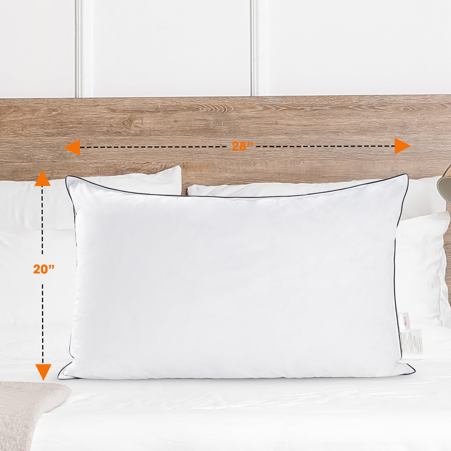 Cheer Collection Set of 2 Organic Kapok Bed Pillows and Sham Inserts - with plush Microfiber Shell
