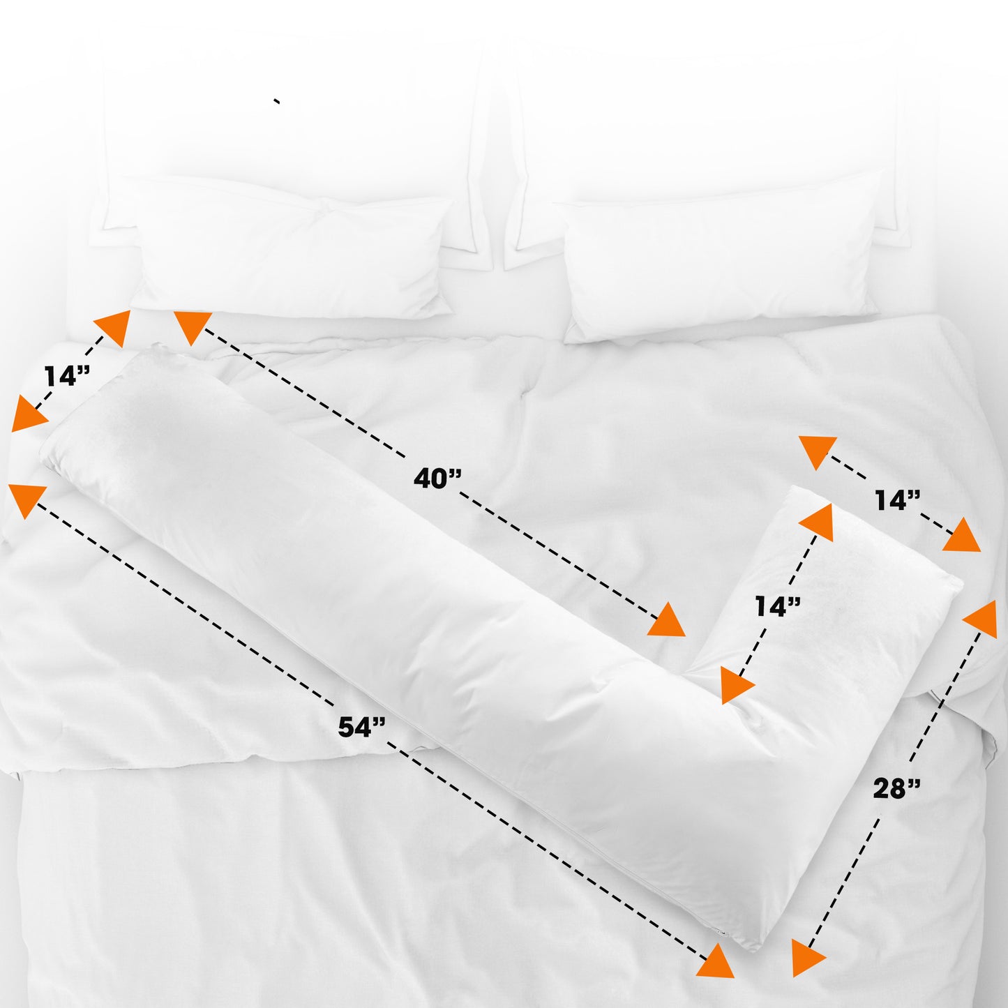 Cheer Collection L-Shaped Kapok Fiber Body Pillow for Full Pregnancy Support With Removable Washable Cover