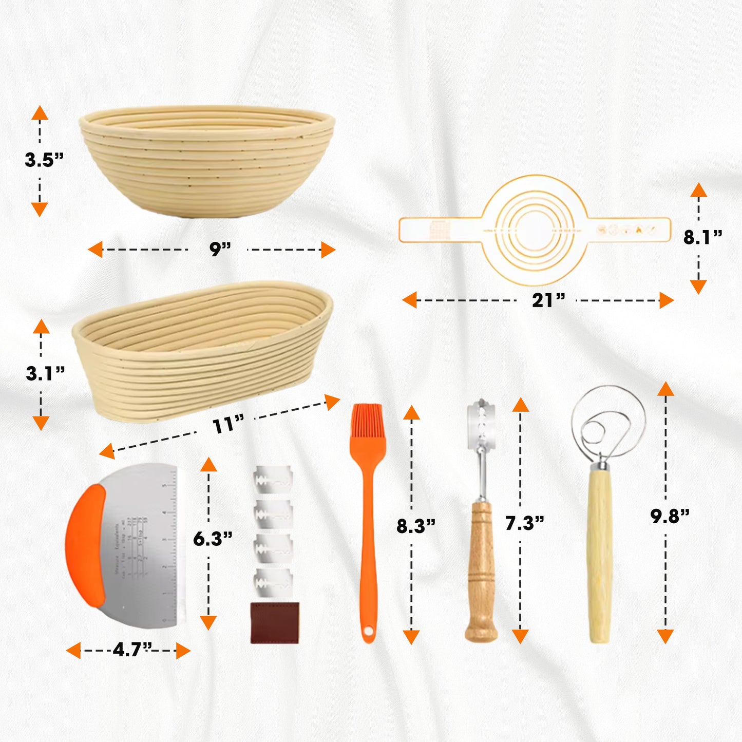 Cheer Collection Bread Proofing Sourdough Basket Set – The Ultimate Kit for Perfect Homemade Bre