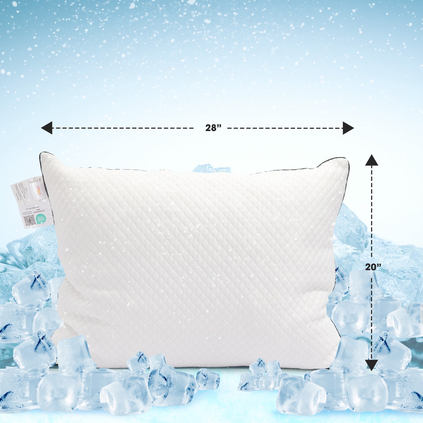 Cheer Collection Cooling Ice Pillow with Ice Fiber Technology and Plush Comfort