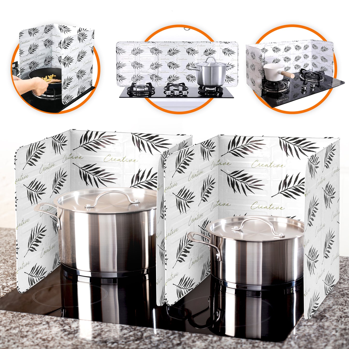 Cheer Collection Set of 2 Tri-Fold Aluminum Oil Splatter Guard Plates
