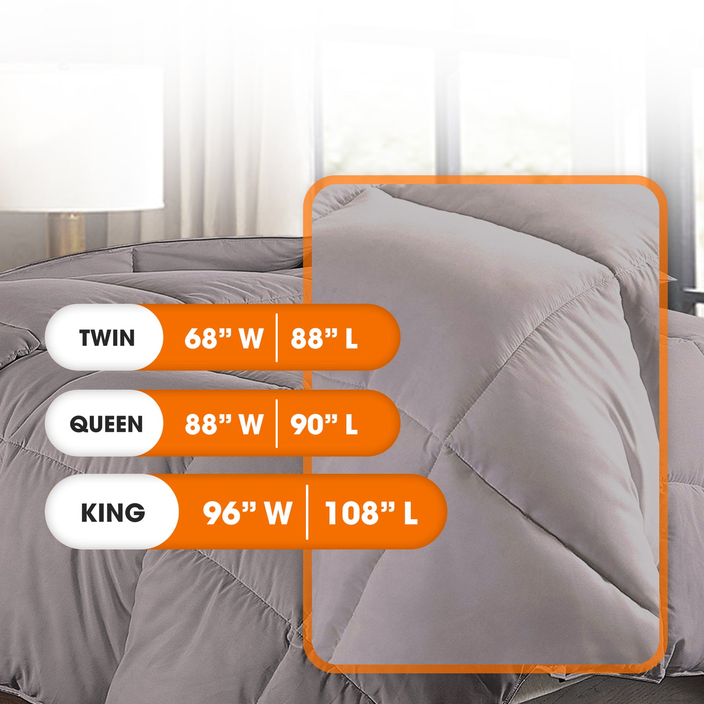 Cheer Collection All Season Down Alternative Comforter - Assorted Colors and Sizes