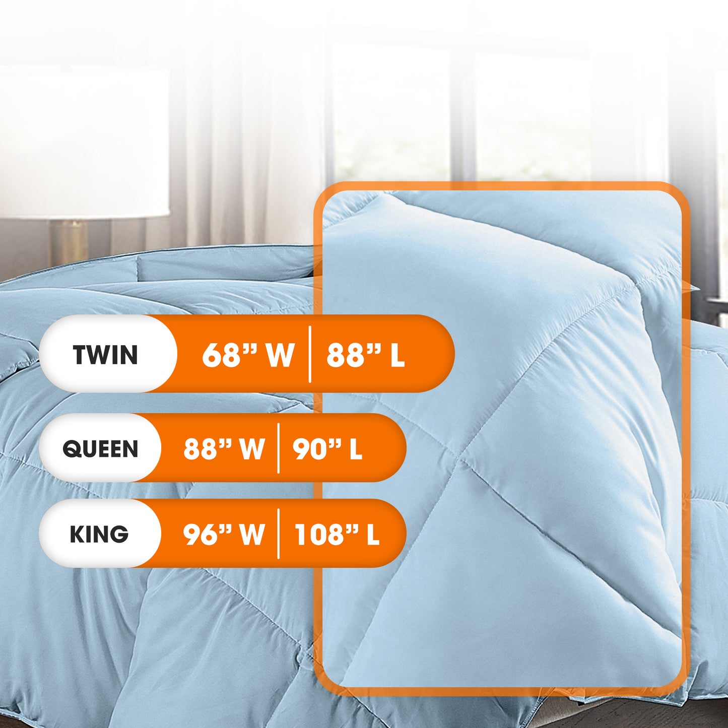 Cheer Collection All Season Down Alternative Comforter - Assorted Colors and Sizes