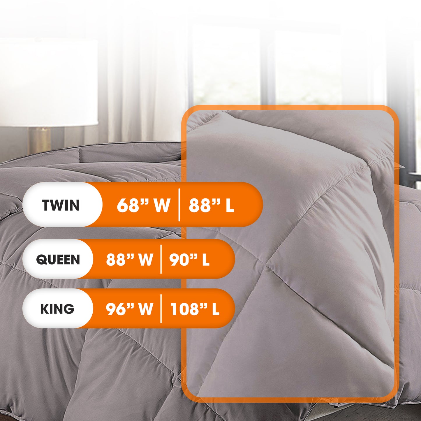 Cheer Collection All Season Down Alternative Comforter - Assorted Colors and Sizes