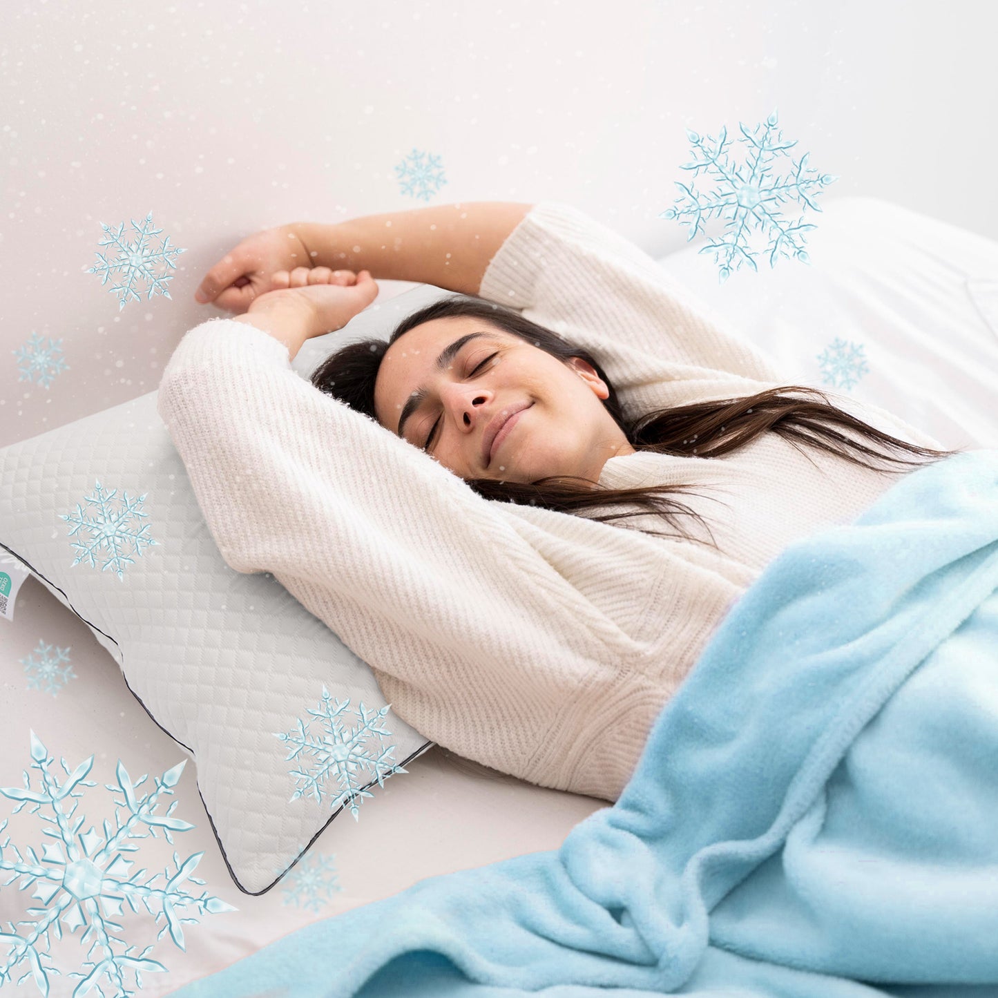 Cheer Collection Cooling Ice Pillow with Ice Fiber Technology and Plush Comfort