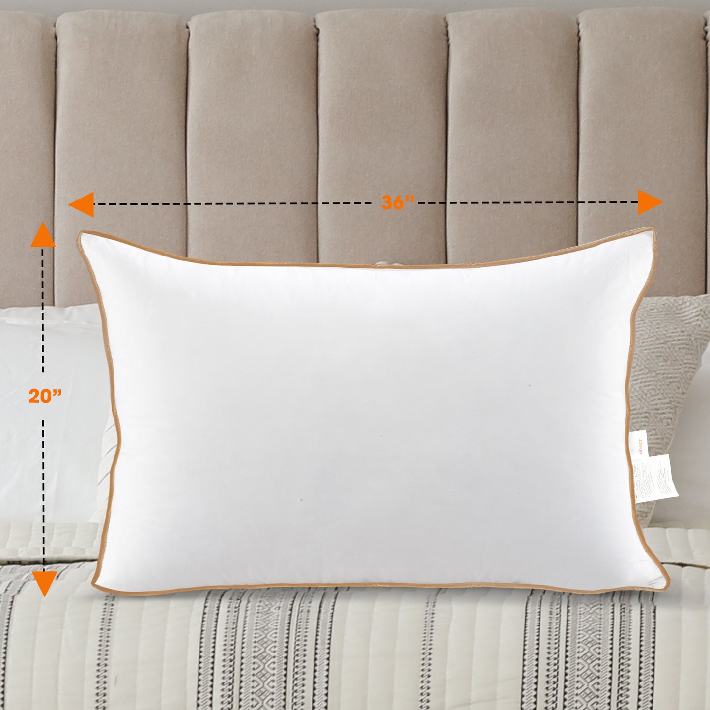 Cheer Collection King Size Sham Insert - Comfortable Feather Down 20" x 36" Bed Pillow
