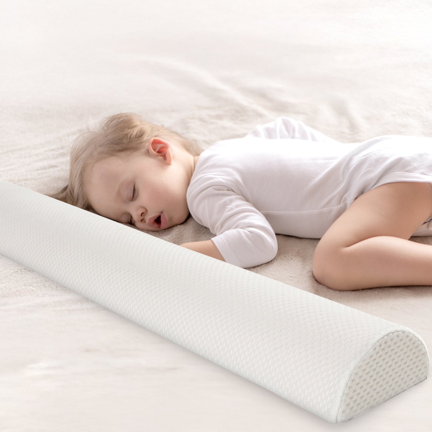 Cheer Collection Toddler Guardrail with Washable Waterproof Cover – Safe Transition to Big Kid Bed