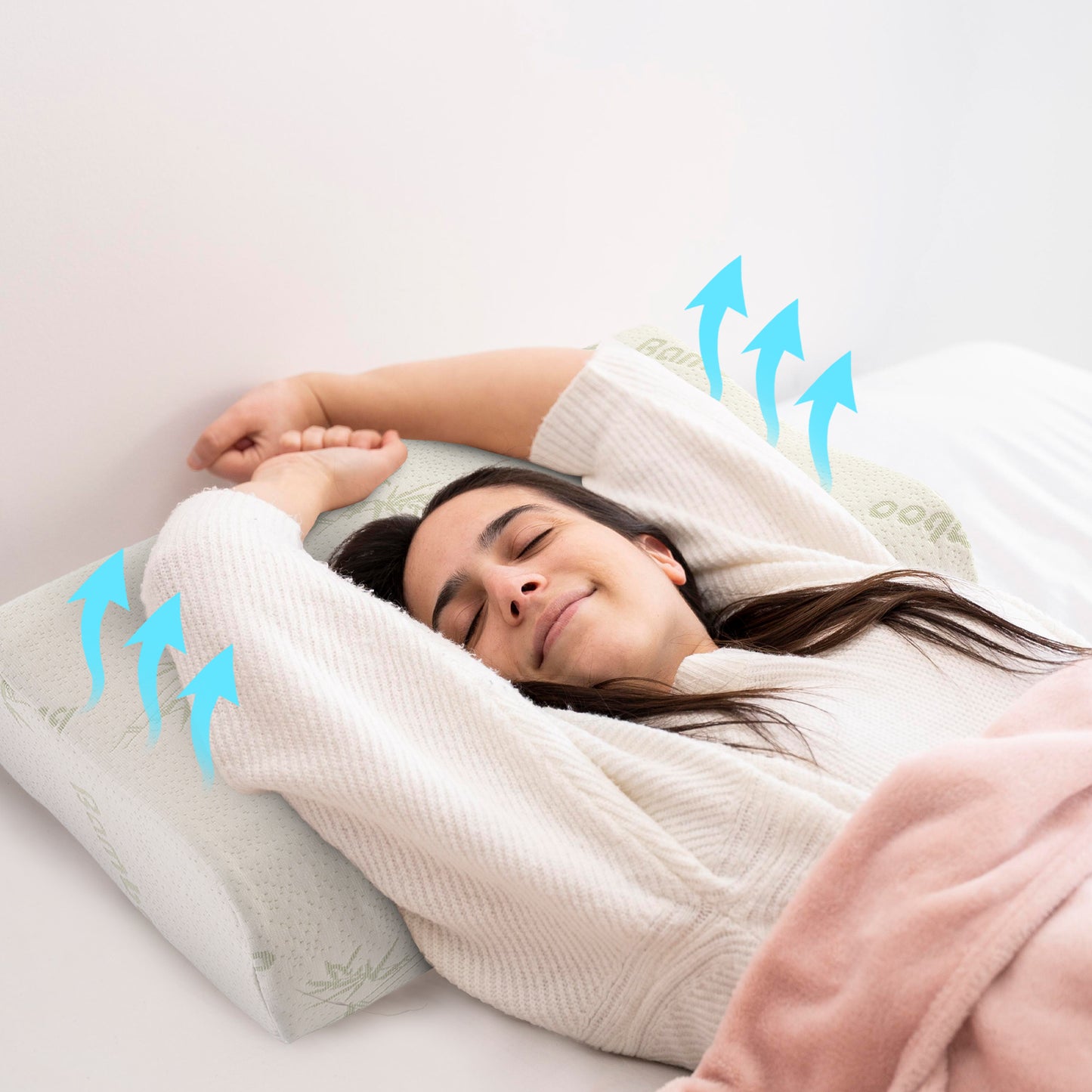 Cheer Collection Contoured Latex Memory Foam Pillow