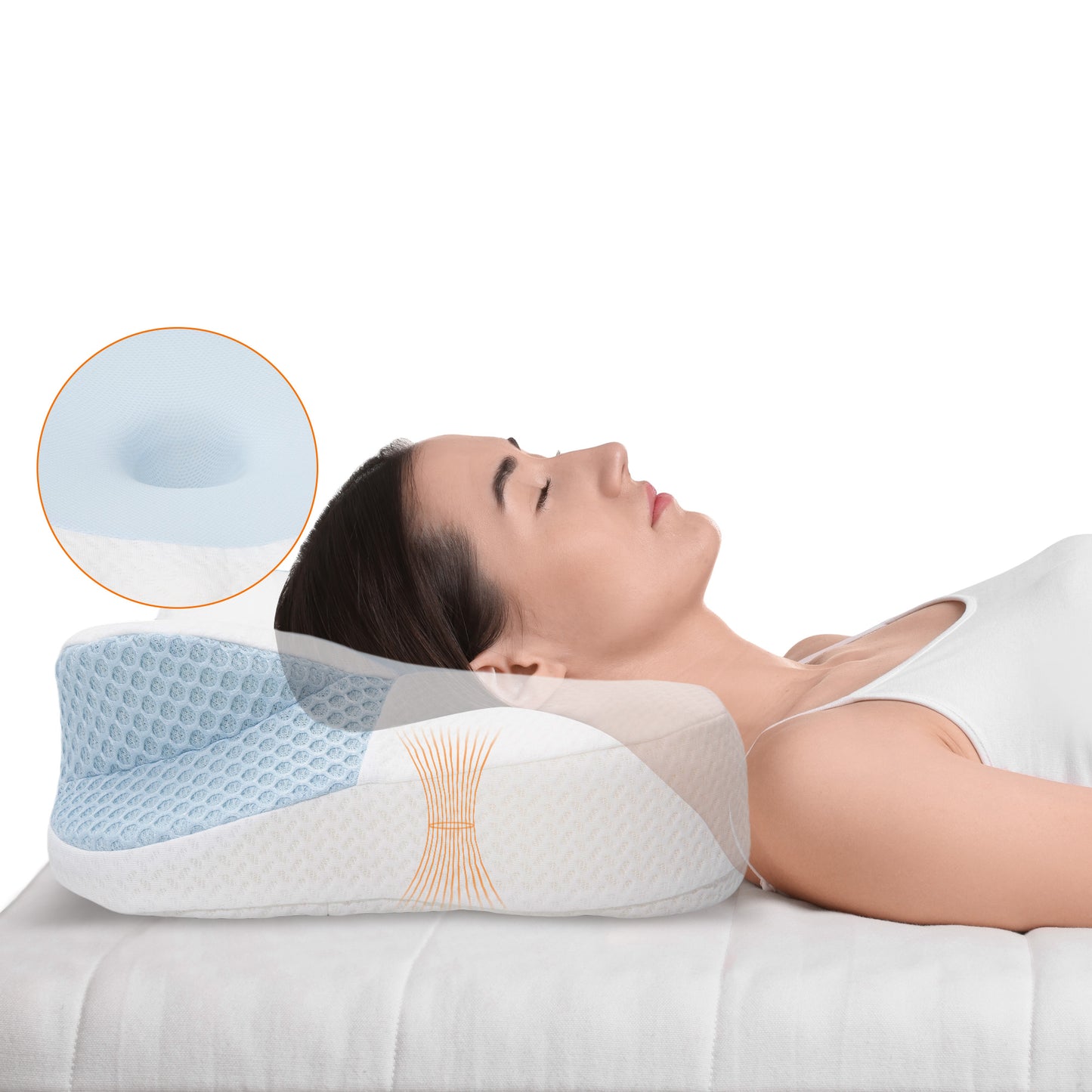 Cheer Collection Orthopaedic Cervical Pillow Premium Memory Foam Contour for Neck and Shoulder Support