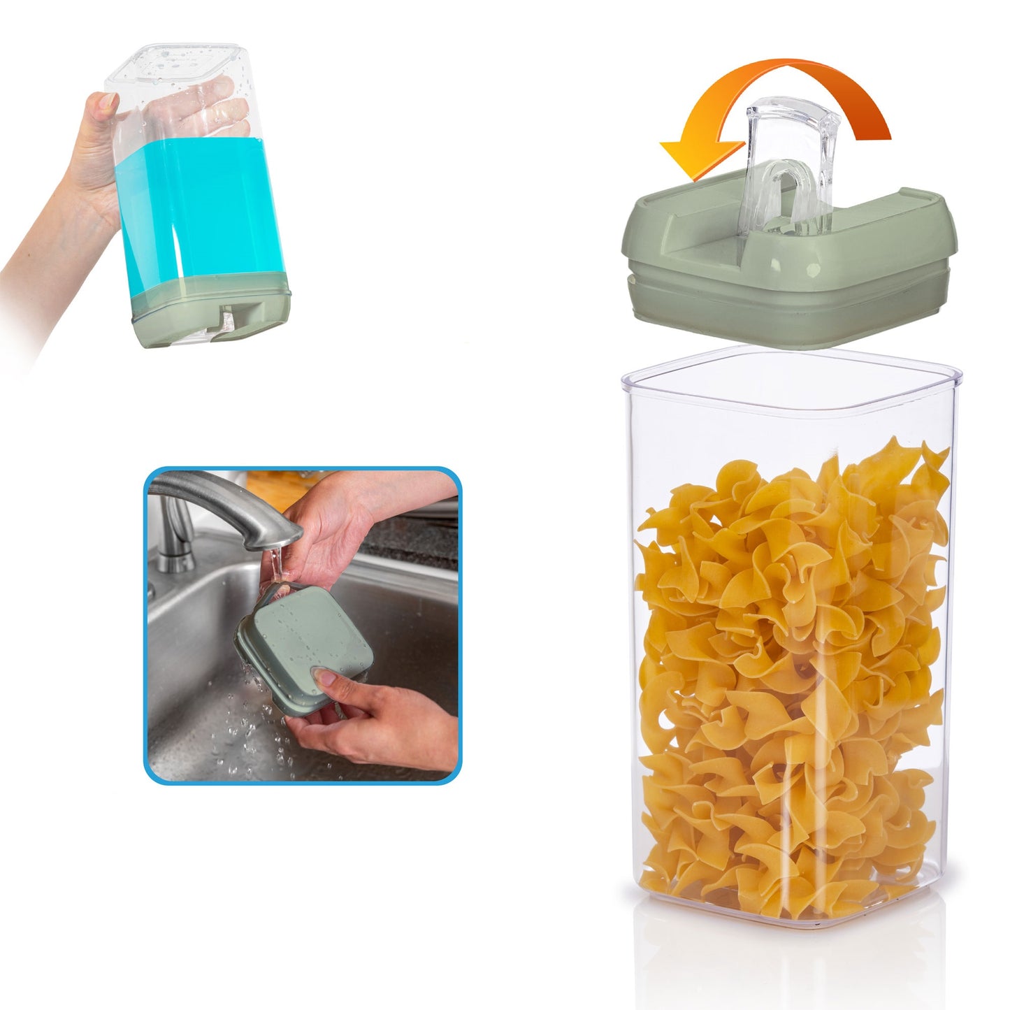Cheer Collection Set of 7 Airtight Food Storage Containers plus Dry Erase Marker and Label - Multiple Colors Available