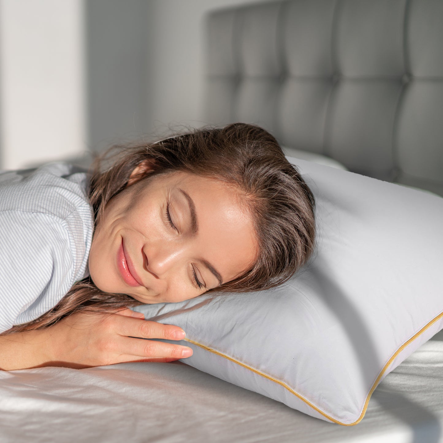 Cheer Collection Standard Size Sham Insert - Comfortable Feather Down 20" x 28" Bed Pillow