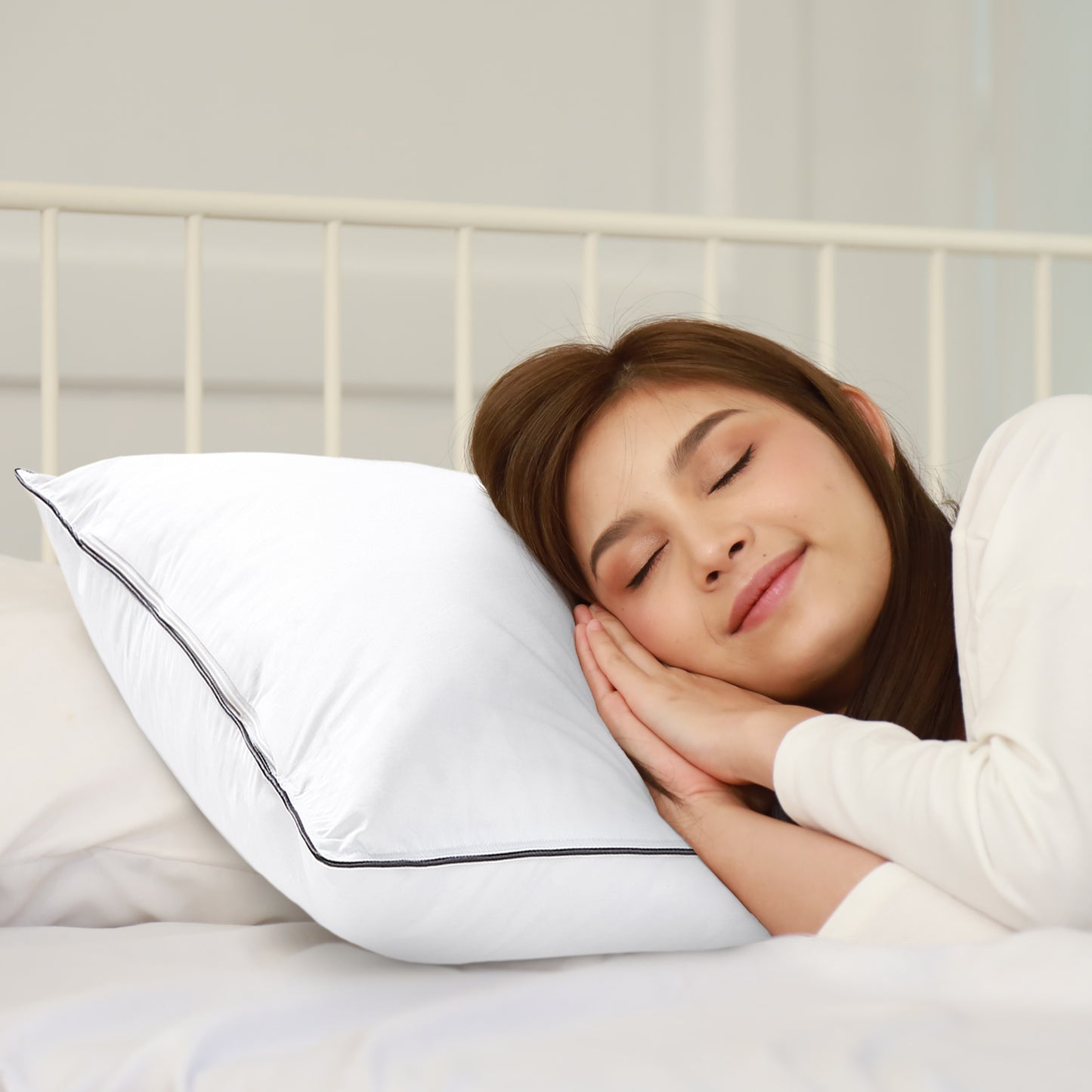 Cheer Collection Set of 2 Organic Kapok Bed Pillows and Sham Inserts - with plush Microfiber Shell