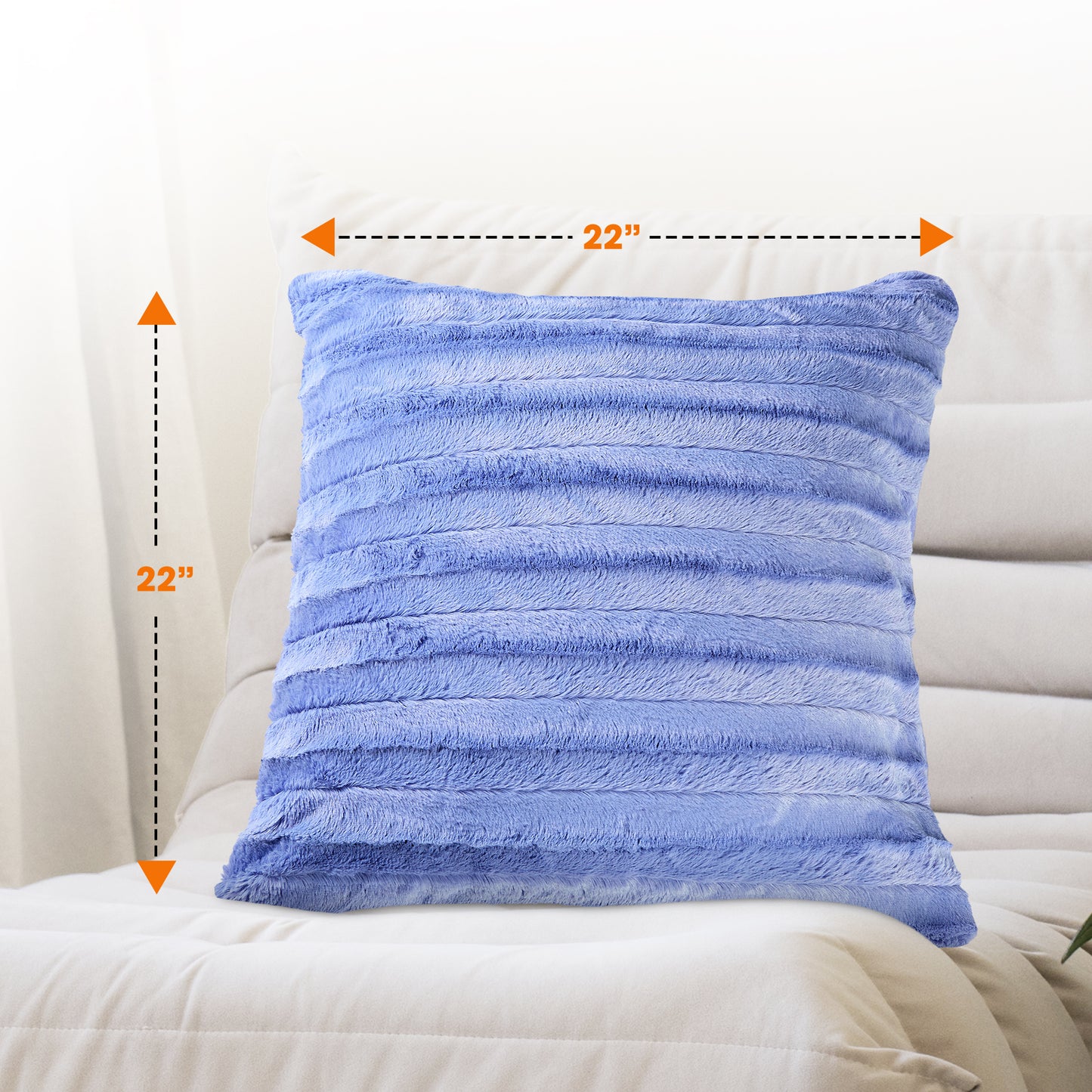 Cheer Collection Set of 2 Faux Fur Throw Pillows 22" x 22"