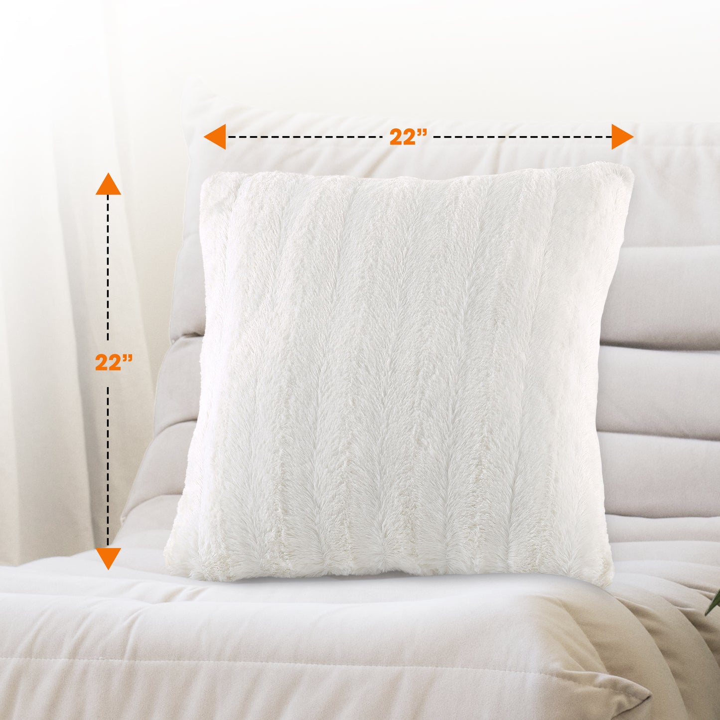 Cheer Collection Set of 2 Faux Fur Throw Pillows 22" x 22"