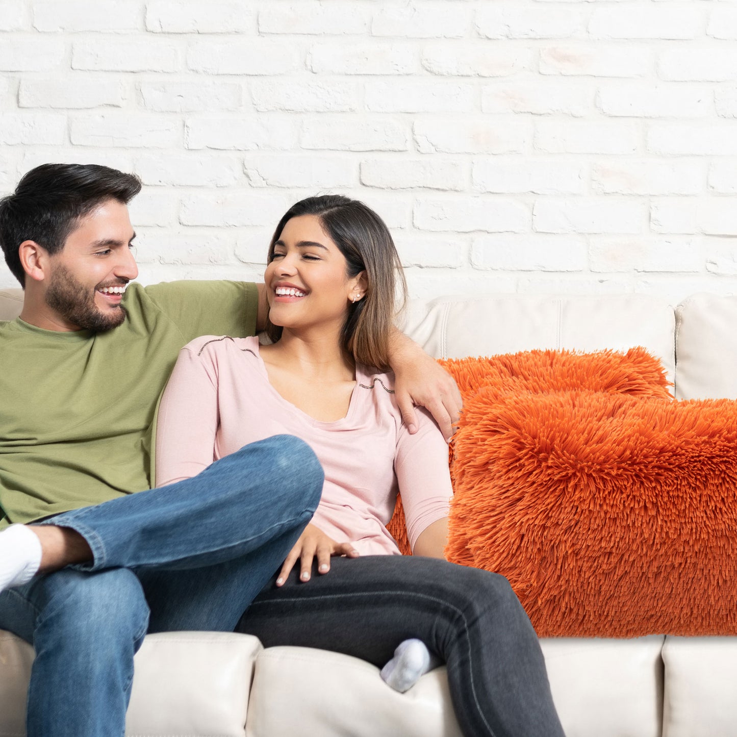 Cheer Collection Shaggy Long Hair Throw Pillows - Super Soft and Plush Faux Fur Lumbar Accent Pillows - 12 x 20 - Set of 2