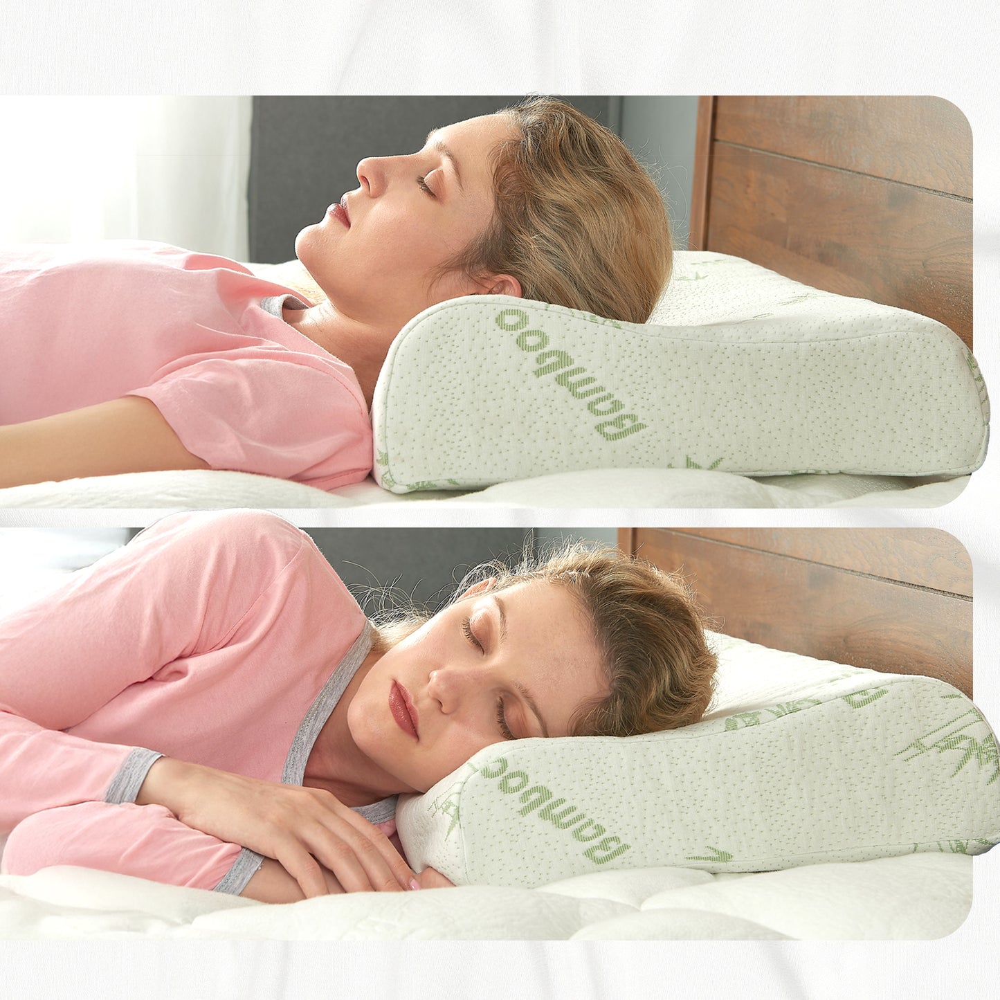 Cheer Collection Contoured Latex Memory Foam Pillow