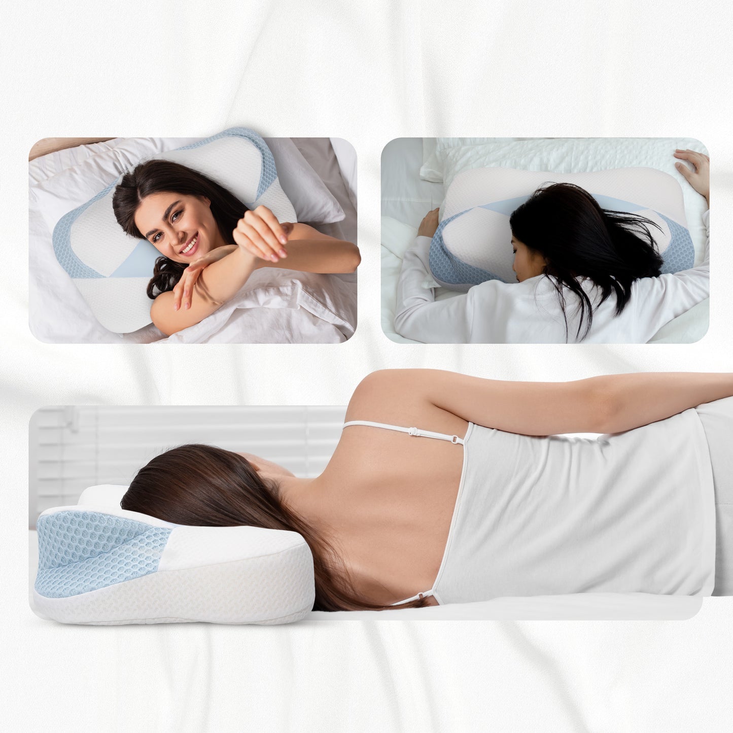 Cheer Collection Orthopaedic Cervical Pillow Premium Memory Foam Contour for Neck and Shoulder Support