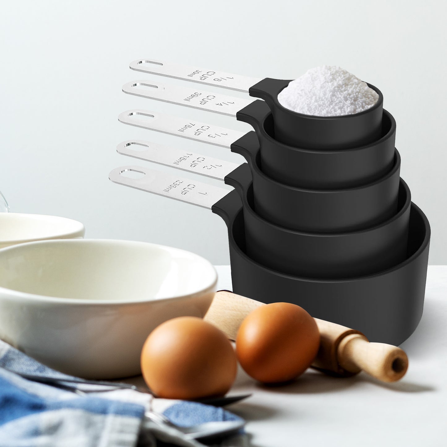 Cheer Collection Measuring Cups and Spoons Set Ten Piece Kitchen Essentials for Accurate Cooking and Baking