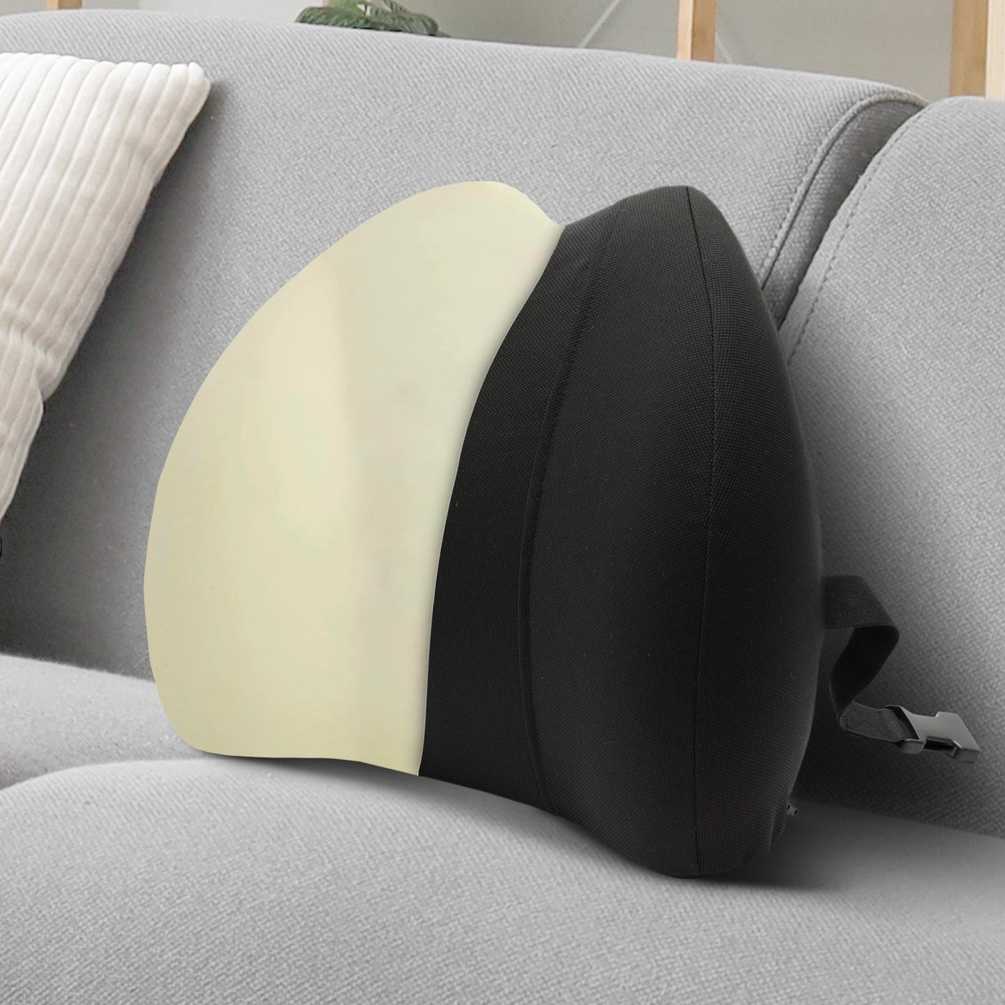 Cheer Collection Memory Foam Lumbar Support Pillow for Chair, Car, or Travel – Washable Cover