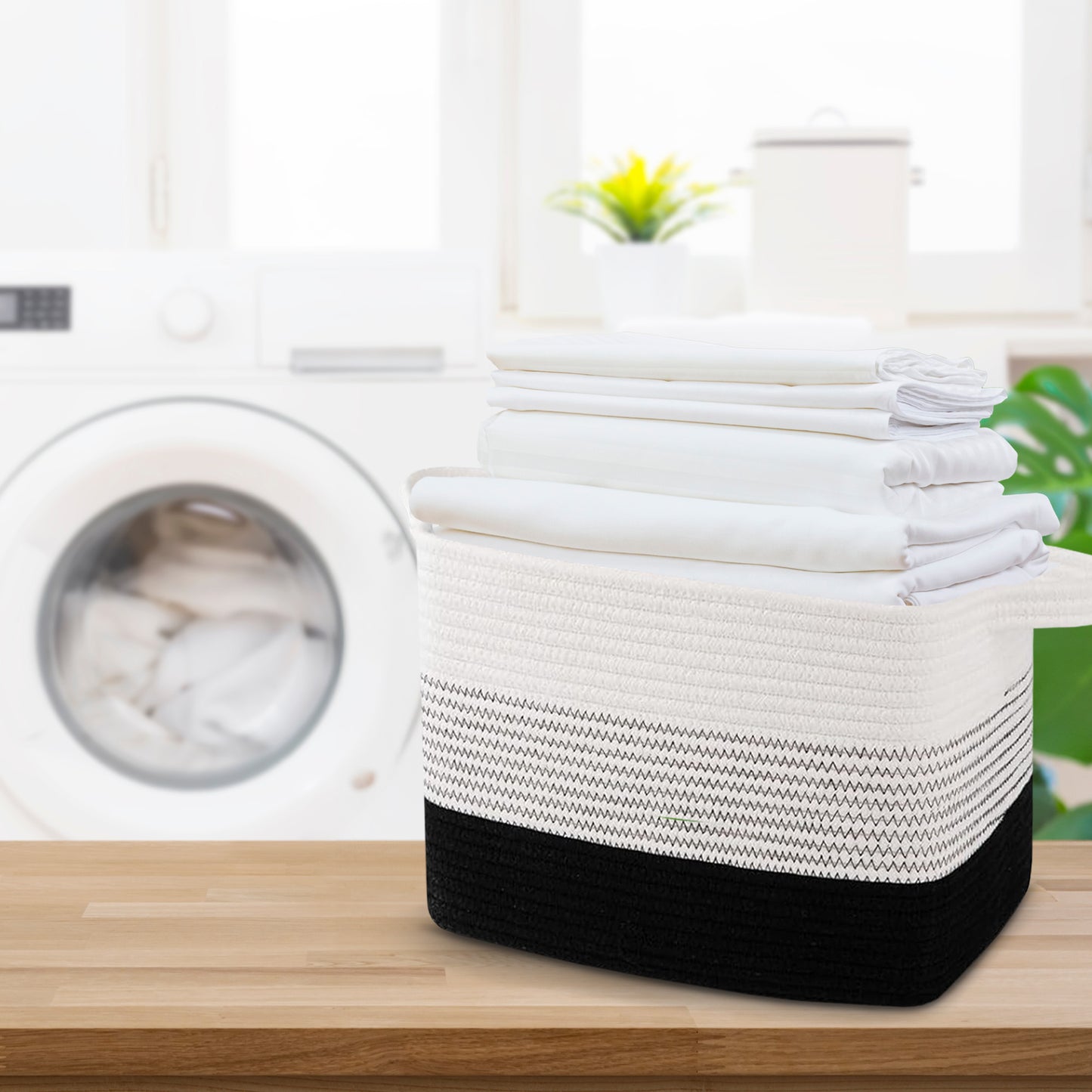Cheer Collection 3-Pack Cotton Rope Storage Baskets – Soft, Durable & Foldable for Home Organization