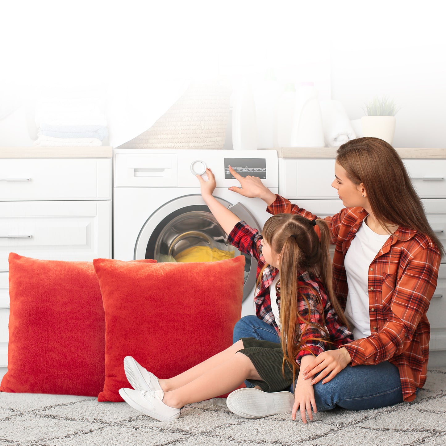 Cheer Collection Microsherpa Throw Pillow - Ultra Soft and Fluffy, Elegant Home Decor, Velvet Stylish Accent Pillows - 18" x 18" - Set of 2