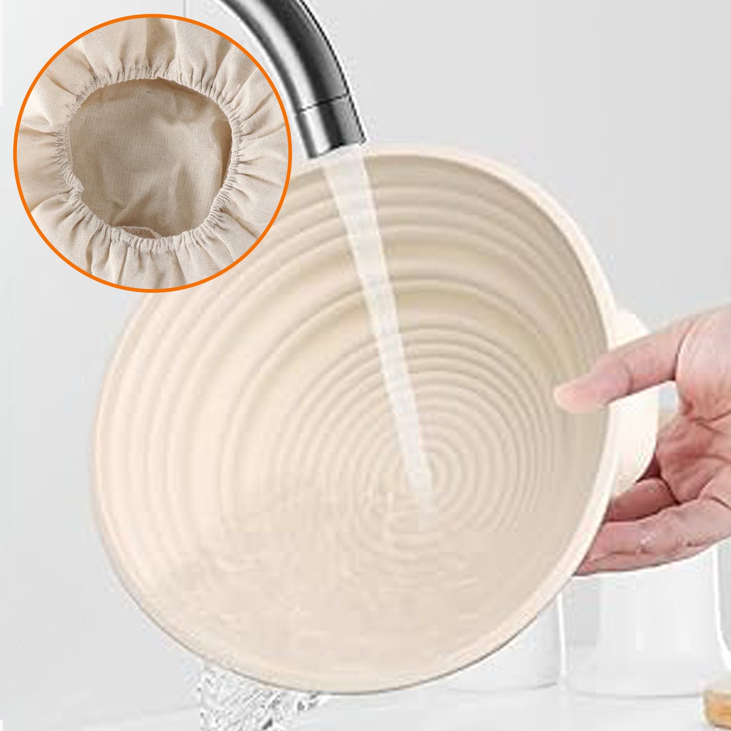 Cheer Collection 2-Piece Bread Proofing Basket Set – Premium Round Rattan Sourdough Banneton Kit with Essential Baking Tools