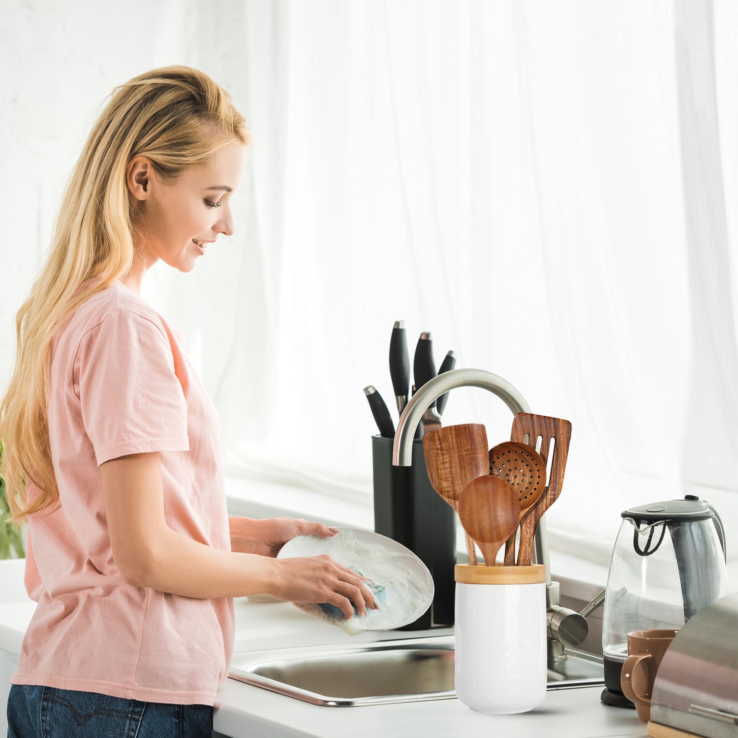 Cheer Collection Premium Teak Wood Spatula Set – Elegant 4-Piece Handcrafted Utensils for Effortless Cooking