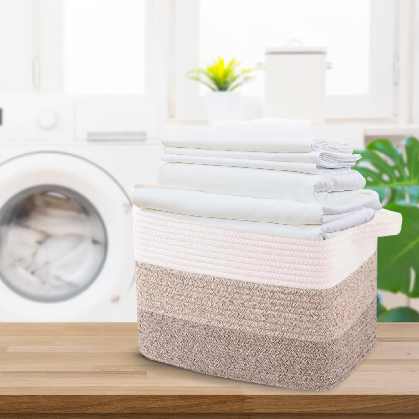 Cheer Collection 3-Pack Cotton Rope Storage Baskets – Soft, Durable & Foldable for Home Organization