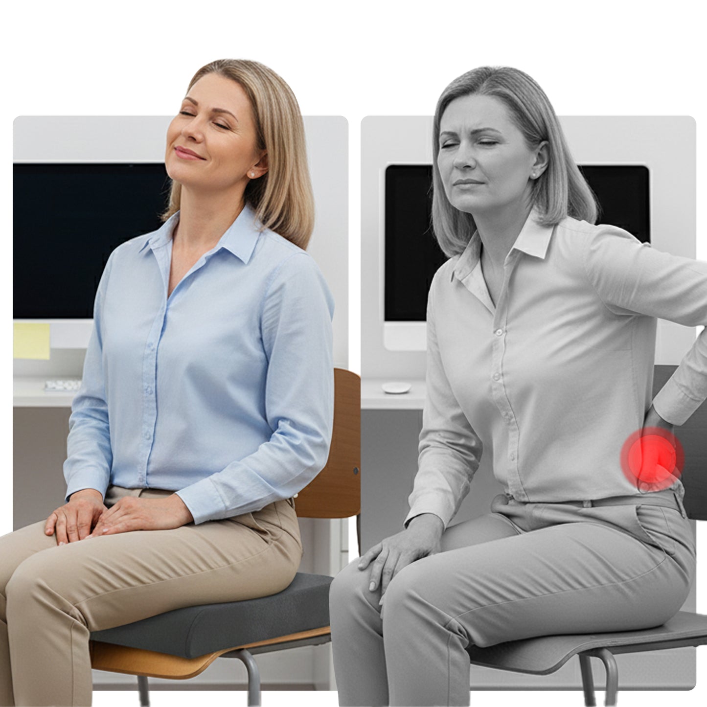 Cheer Collection Memory Foam Extra-Large Seat Cushion