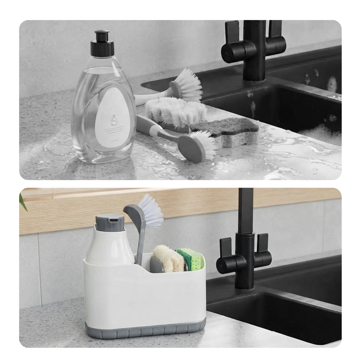 Cheer Collection Bathroom Organizer with Foaming Soap Pump & Dispenser