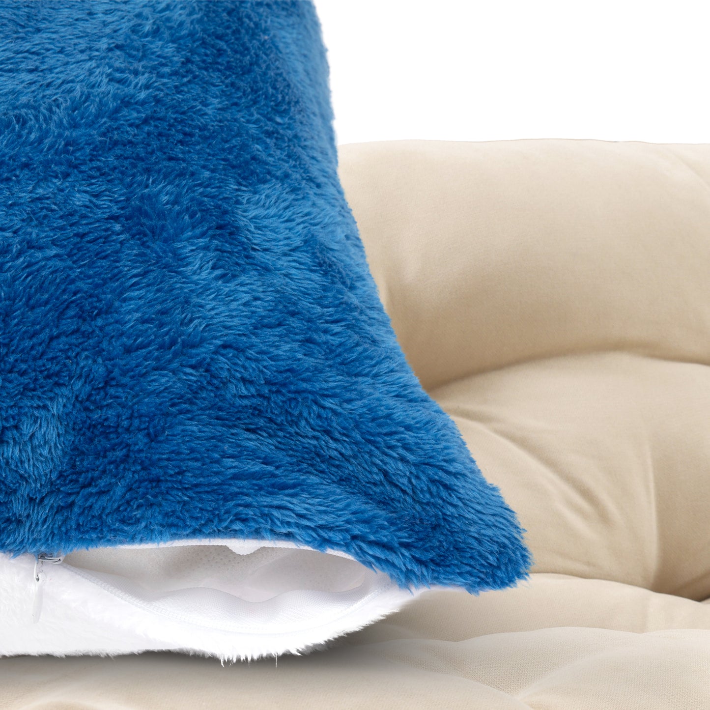 Cheer Collection Microsherpa Throw Pillow - Ultra Soft and Fluffy, Elegant Home Decor, Velvet Stylish Accent Pillows - 18" x 18" - Set of 2