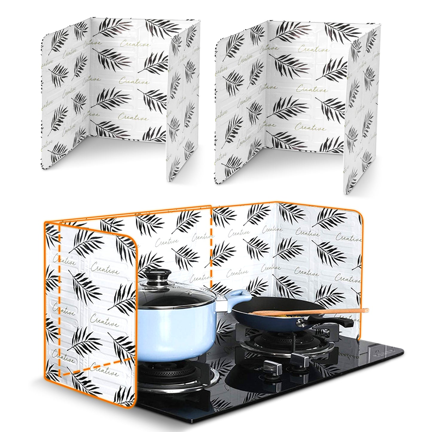 Cheer Collection Set of 2 Tri-Fold Aluminum Oil Splatter Guard Plates