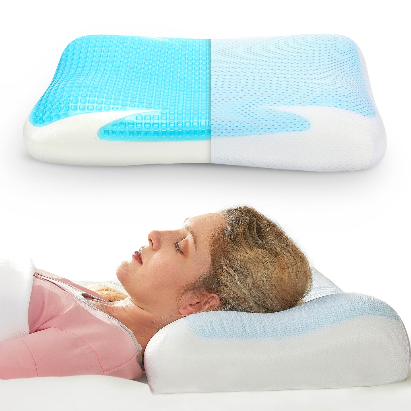 Cheer Collection Ventilated Cooling Pillow Supportive Memory Foam Sleeping Pillow