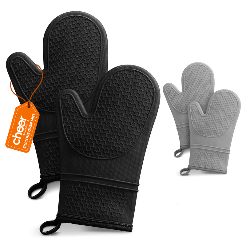 Cheer Collection Set of 2 Premium Silicone Oven Mitts