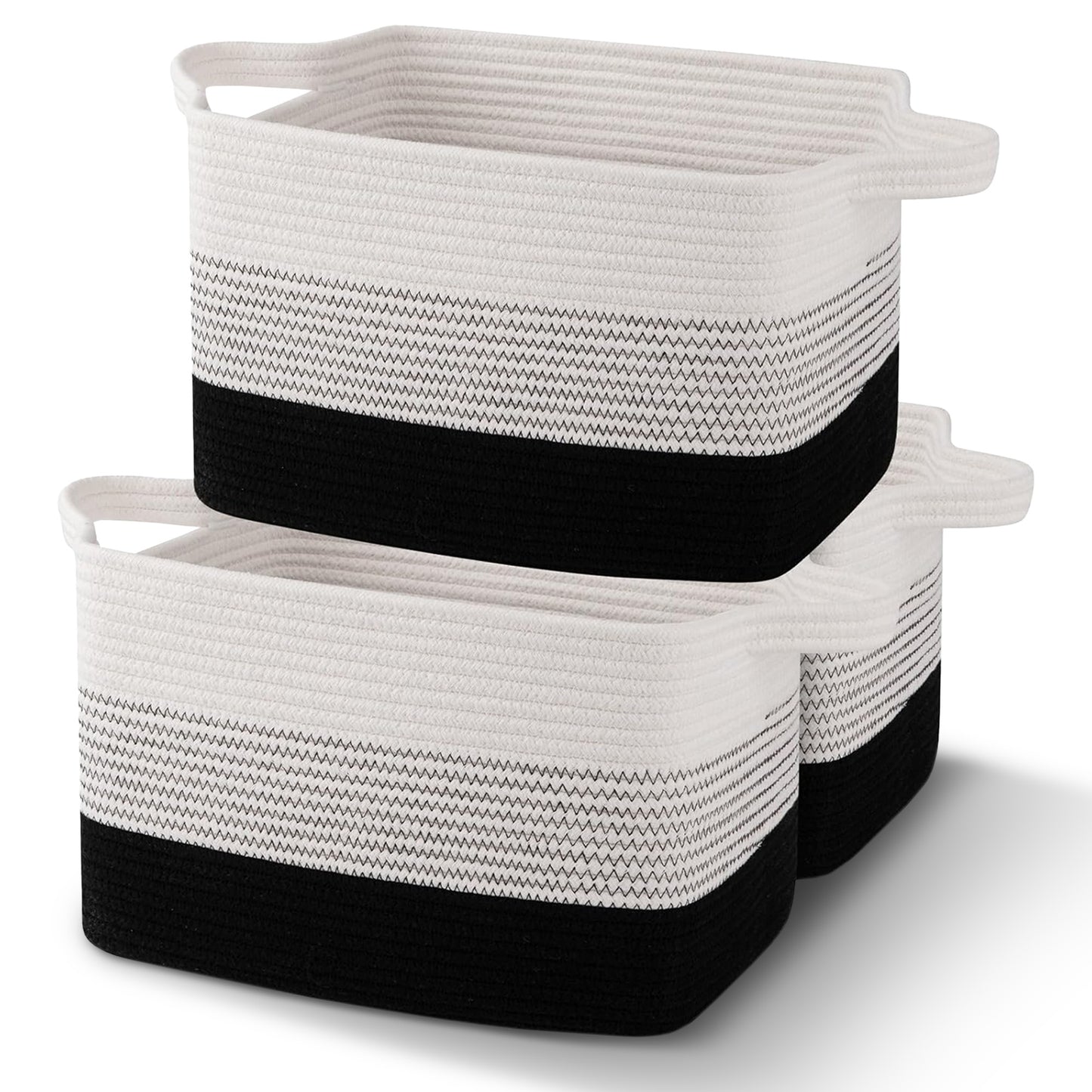 Cheer Collection 3-Pack Cotton Rope Storage Baskets – Soft, Durable & Foldable for Home Organization