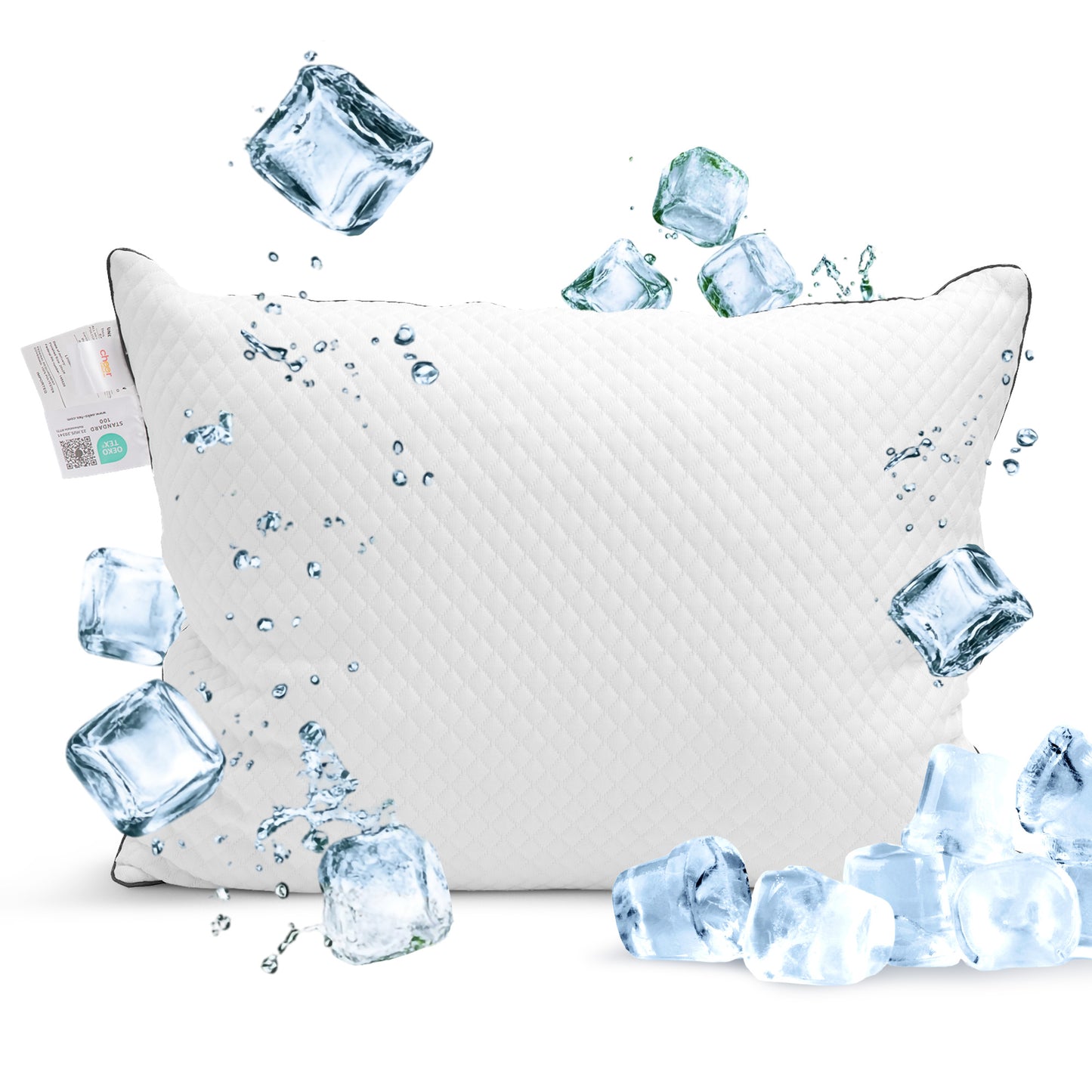 Cheer Collection Cooling Ice Pillow with Ice Fiber Technology and Plush Comfort